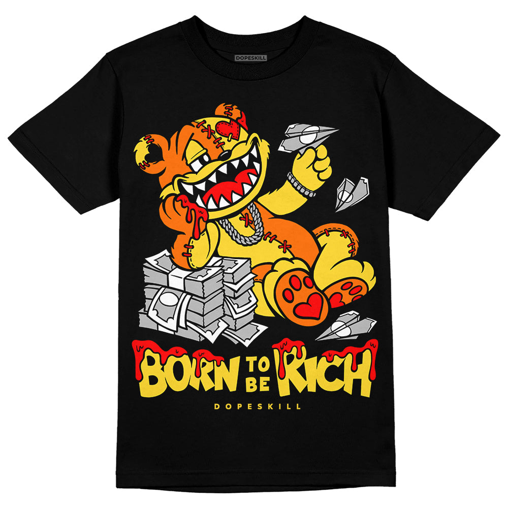 Jordan 4 Thunder DopeSkill T-Shirt Born To Be Rich Graphic Streetwear - Black