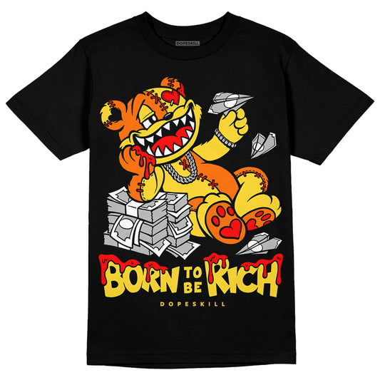 Jordan 4 Thunder DopeSkill T-Shirt Born To Be Rich Graphic Streetwear - Black