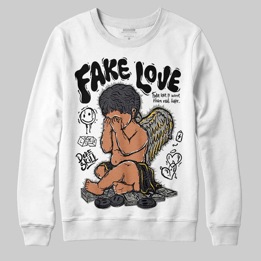 Jordan 3 Retro Black Cat DopeSkill Sweatshirt False Love Graphic Streetwear - White