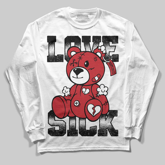 Jordan 11 Retro Low Bred (2025) DopeSkill Long Sleeve T-Shirt Love Sick Graphic Streetwear - White