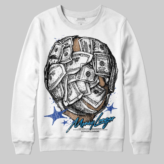 Royal Blue Sneakers DopeSkill Sweatshirt Money Longer Graphic Streetwear - White