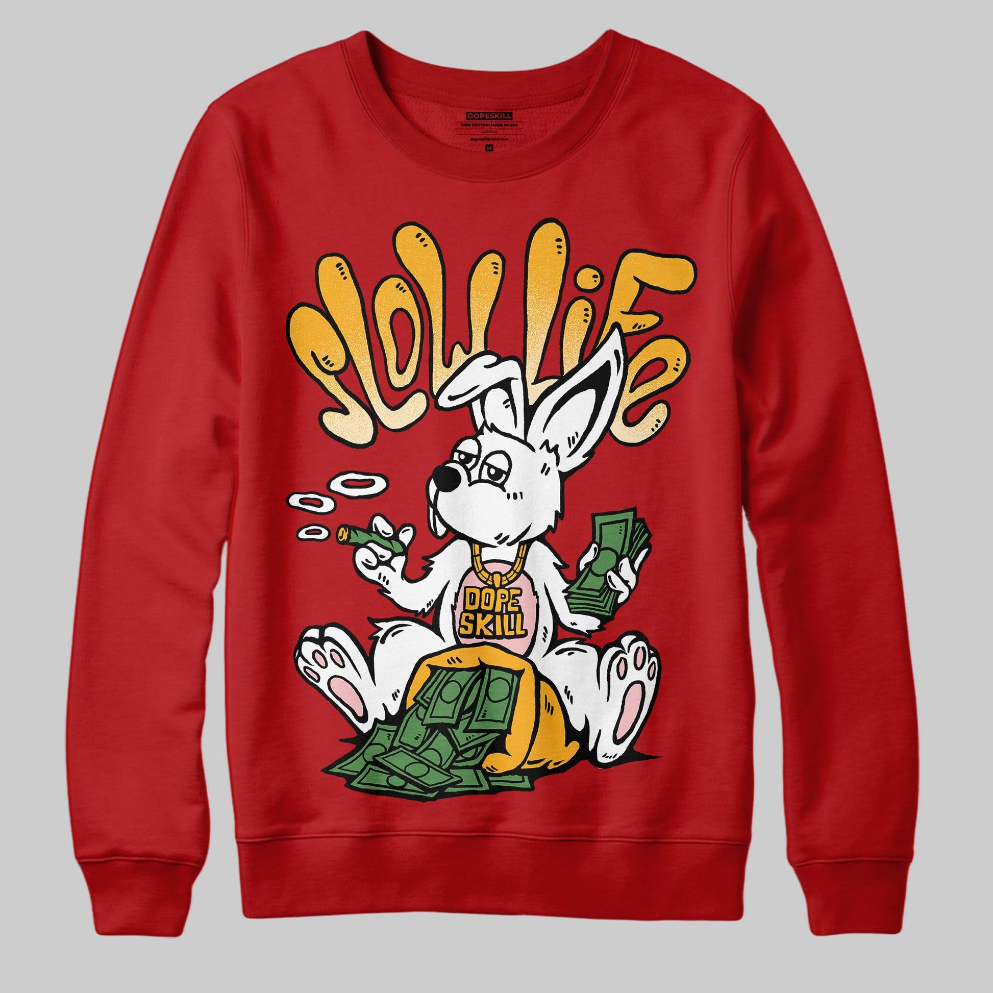 Red Sneakers DopeSkill Sweatshirt Slow Life Graphic Streetwear - Red