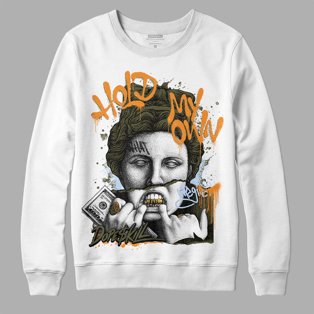 Jordan 5 "Olive" DopeSkill Sweatshirt Hold My Own Graphic Streetwear - White