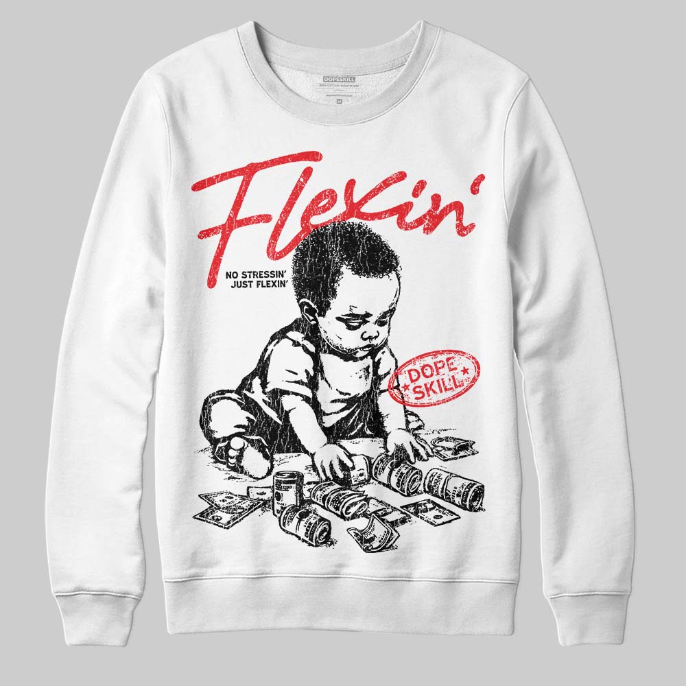 Jordan 11 Retro Cherry DopeSkill Sweatshirt Flexin' Graphic Streetwear - White