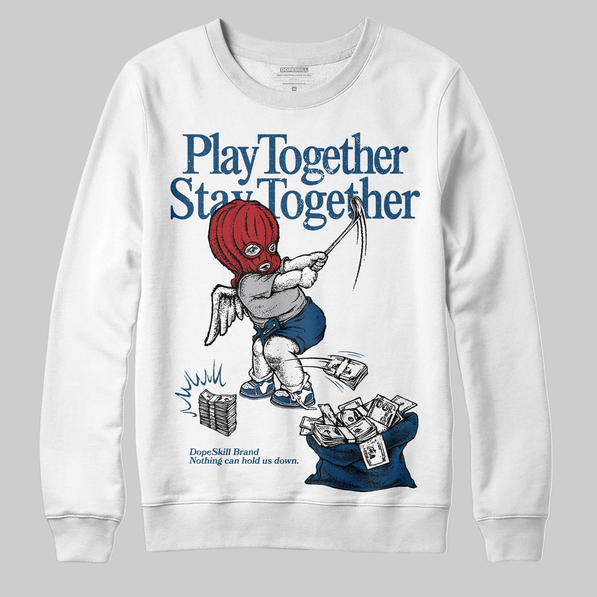 Jordan 12 Retro French Blue (2025) DopeSkill Sweatshirt Play together, Stay together Graphic Streetwear