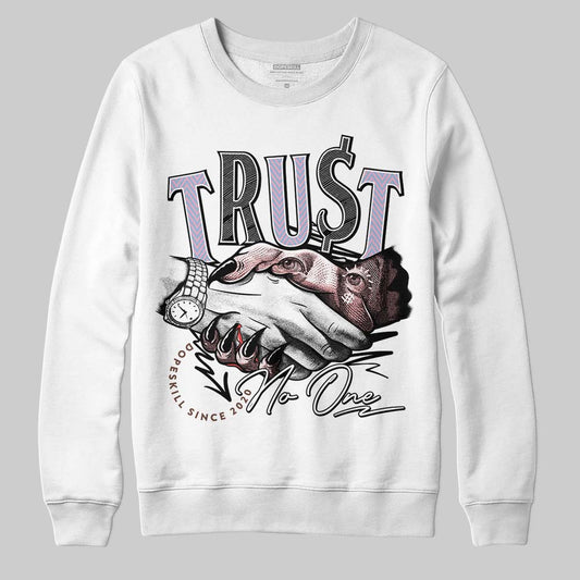 Harris Tweed x Dunk Low Denim Turquoise and Baroque Brown DopeSkill Sweatshirt Trust No One Graphic Streetwear - White