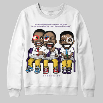 Jordan 12 “Field Purple” DopeSkill Sweatshirt First Sunday Graphic Streetwear - White