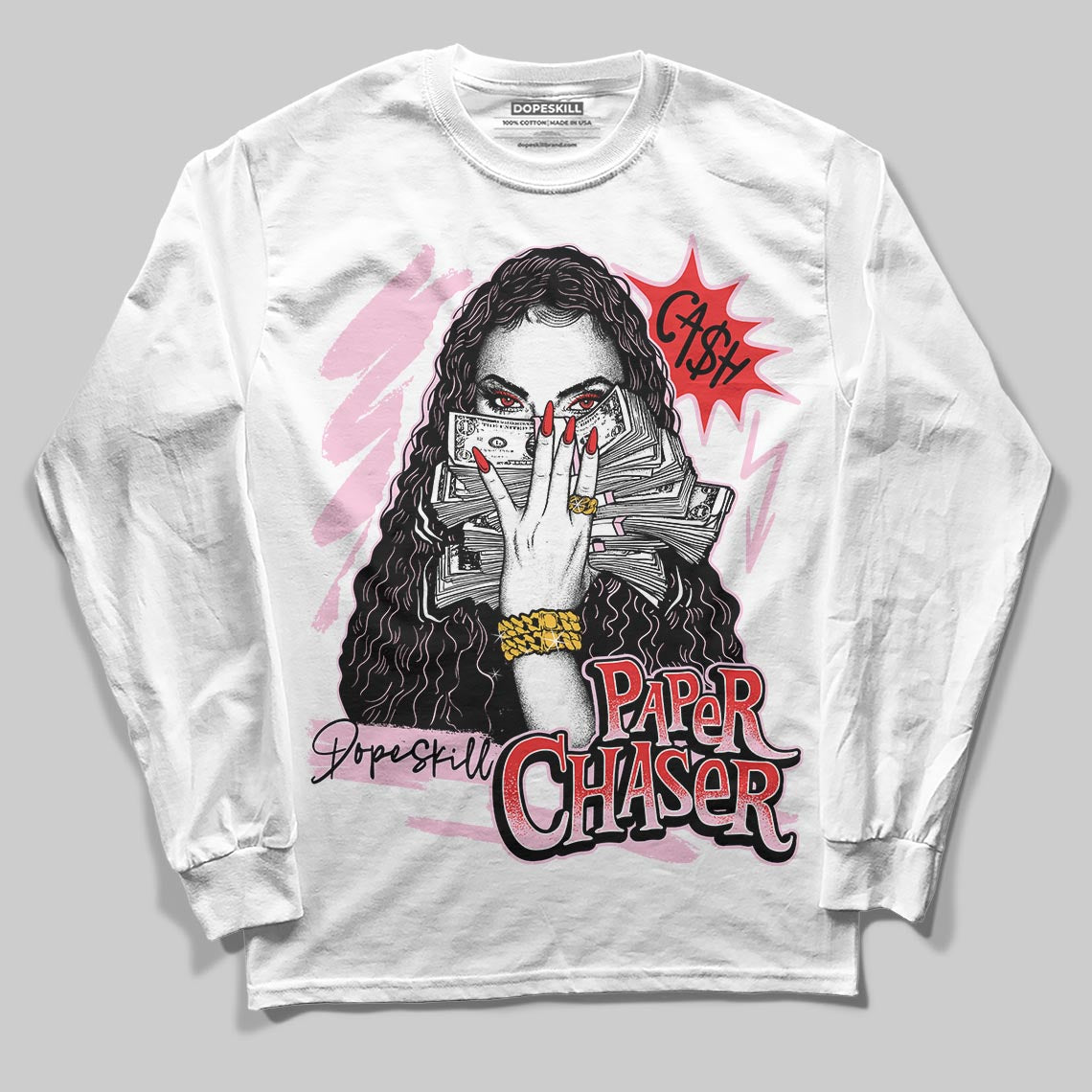 Awake NY x Air Jordan 5 Arctic Pink DopeSkill Long Sleeve T-Shirt NPC Graphic Streetwear - White