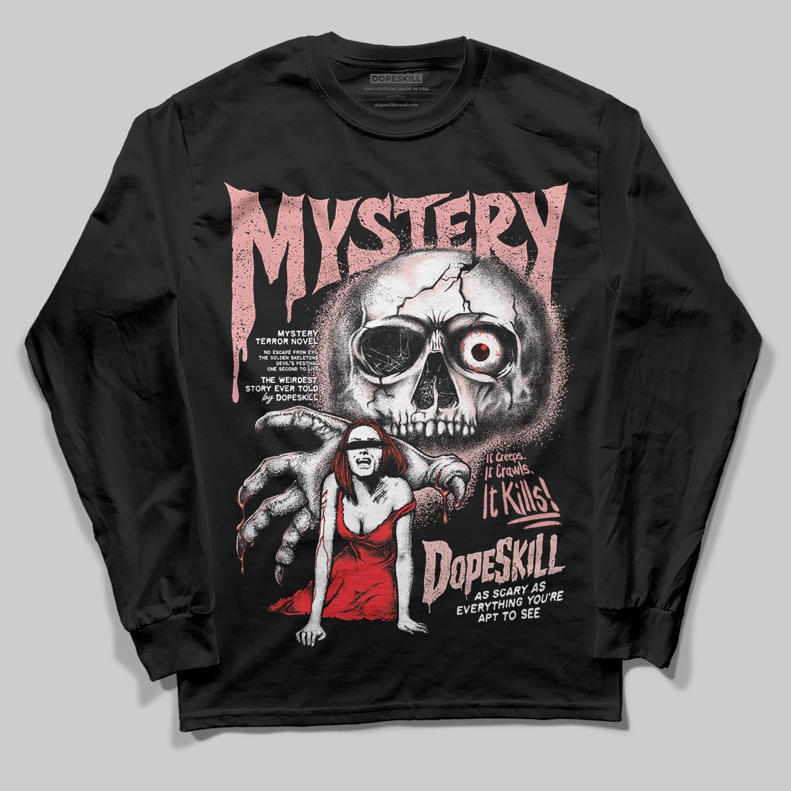 Jordan 40 “Dusty Rose” DopeSkill Long Sleeve T-Shirt Mystery Ghostly Grasp Graphic Streetwear - Black