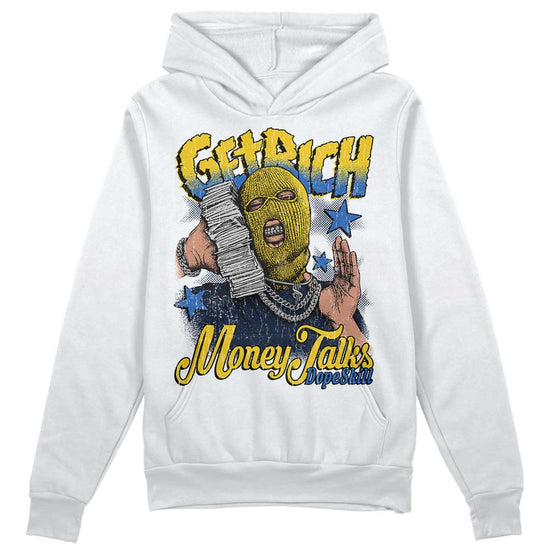 Dunk Low Vintage “Michigan” DopeSkill Hoodie Sweatshirt Get Rich Graphic Streetwear - White