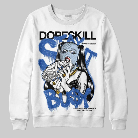 Awake NY x Jordan 5 Retro 'Black Racer Blue' DopeSkill Sweatshirt Stay It Busy Graphic Streetwear - White