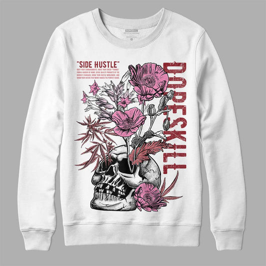 Valentine's Day Collection DopeSkill Sweatshirt Side Hustle Graphic Streetwear - White