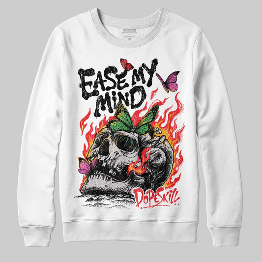 Red Sneakers DopeSkill Sweatshirt Ease My Mind Graphic Streetwear - White