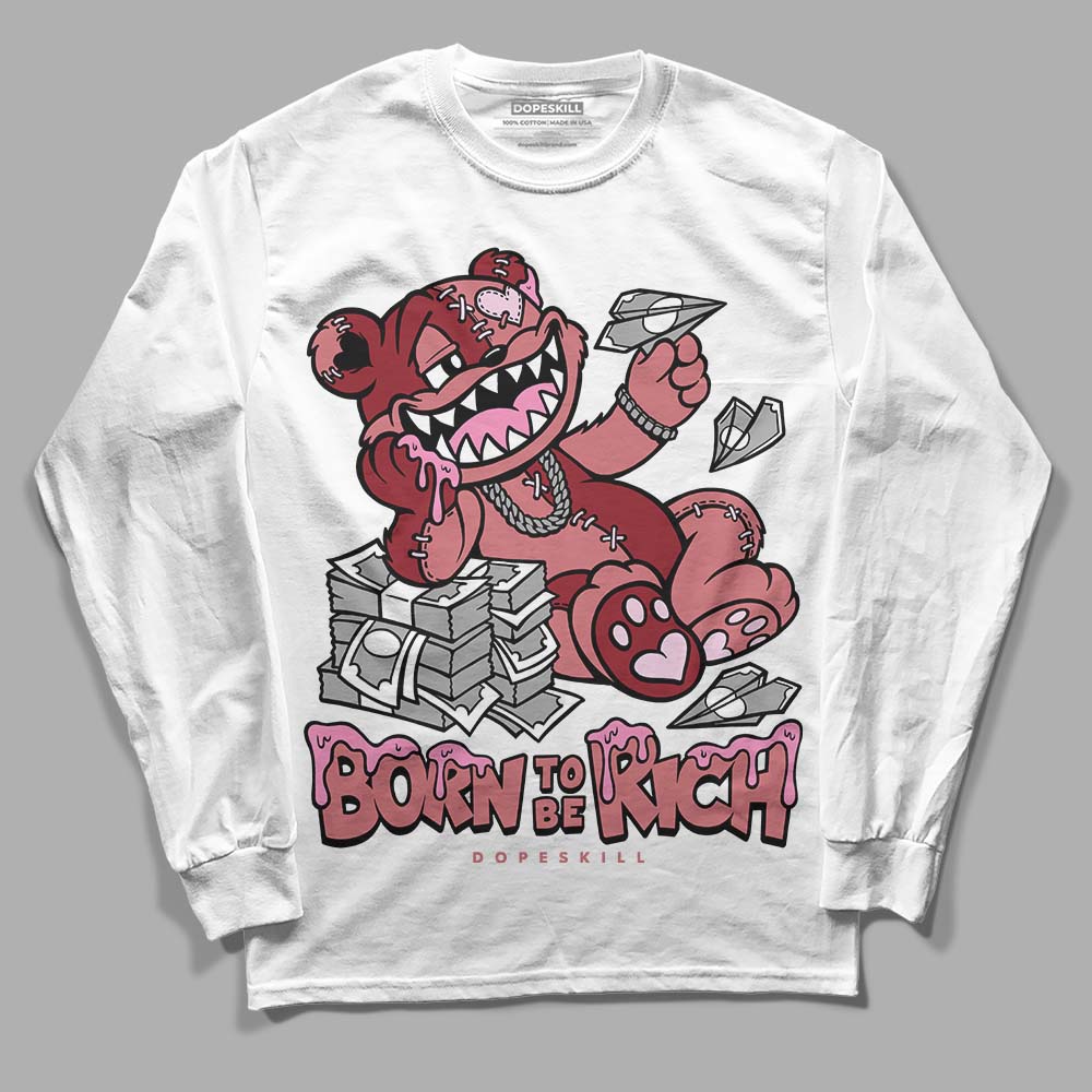 Valentine's Day Collection DopeSkill Long Sleeve T-Shirt Born To Be Rich Graphic Streetwear - White