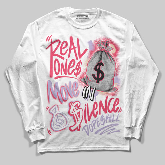 Jordan 5 Low “Peanut Butter Jelly” DopeSkill Long Sleeve T-Shirt Real Ones Move In Silence Graphic Streetwear - White