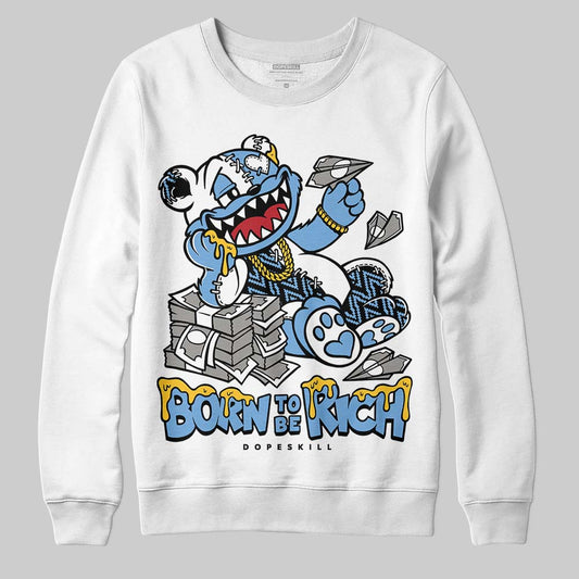 Jordan 12 Retro 'Melo' DopeSkill Sweatshirt Born To Be Rich Graphic Streetwear - White