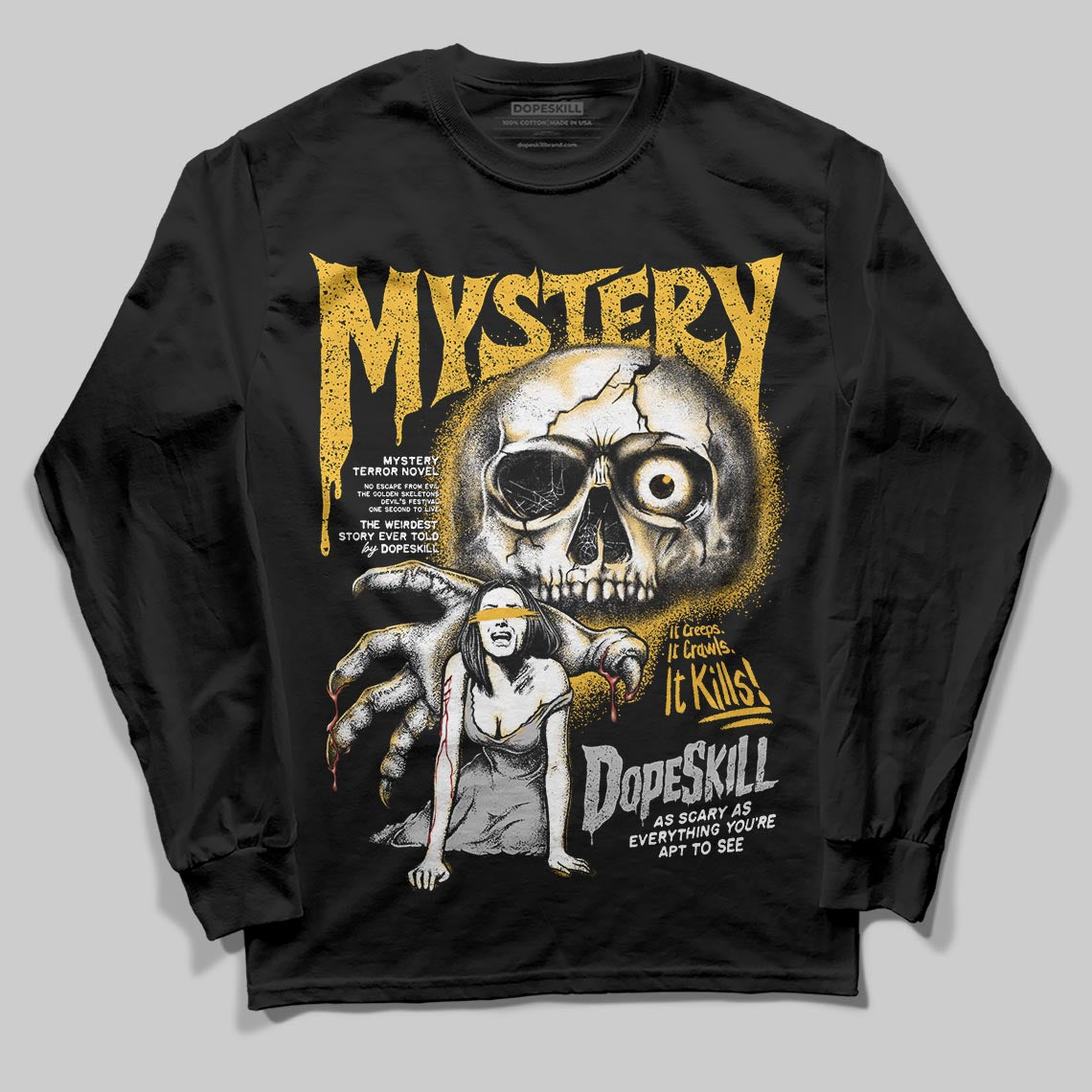 Jordan 5 'Tokyo' DopeSkill Long Sleeve T-Shirt Mystery Ghostly Grasp Graphic Streetwear - Black