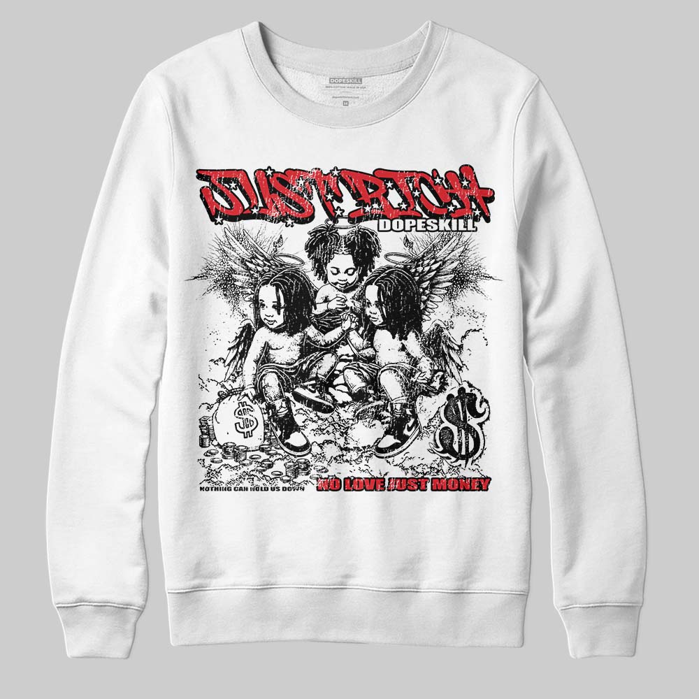 Black and White Sneakers DopeSkill Sweatshirt Just Rich Graphic Streetwear - WHite