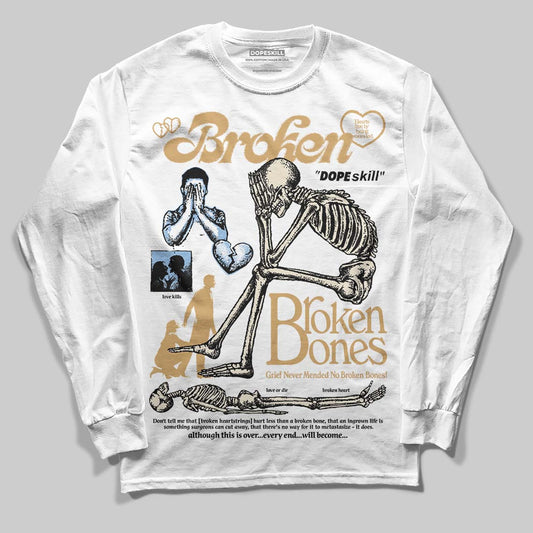 Nike Air Diamond Turf Must Be the Money DopeSkill Long Sleeve T-Shirt Broken Bones Graphic Streetwear - White