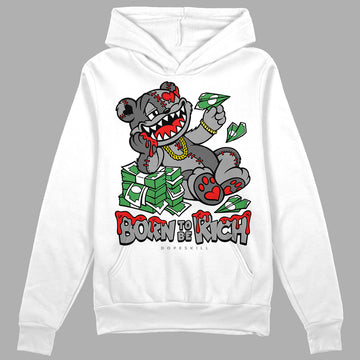 Grey Sneakers DopeSkill Hoodie Sweatshirt Born To Be Rich Graphic Streetwear - White