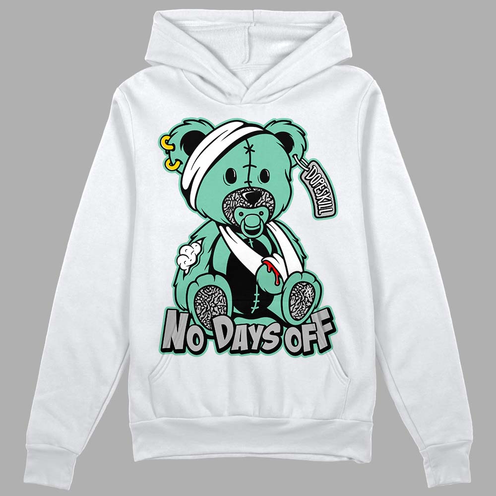 Jordan 3 "Green Glow" DopeSkill Hoodie Sweatshirt Hurt Bear Graphic Streetwear - White