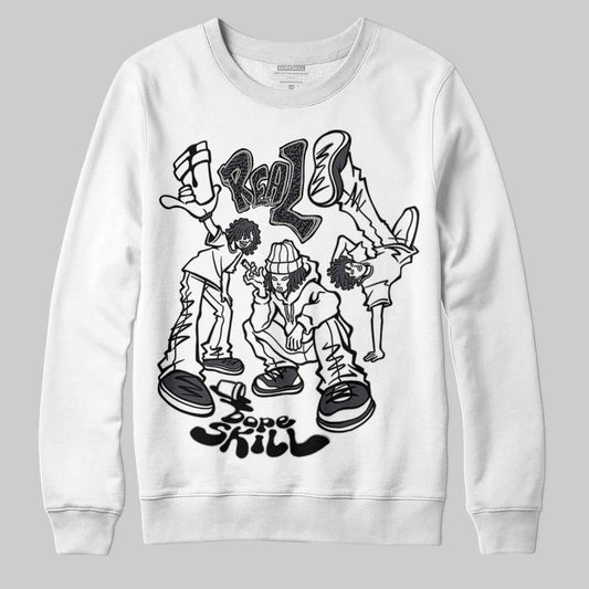 Jordan 3 Retro Black Cat DopeSkill Sweatshirt Real Y2K Players Graphic Streetwear - White