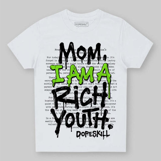 Neon Green Sneakers DopeSkill Toddler Kids T-shirt Mom, I Am A Rich Youth Graphic Streetwear - White