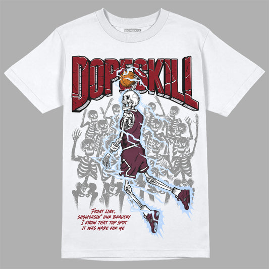 Jordan 5 Retro Burgundy (2023) DopeSkill T-Shirt Thunder Dunk Graphic Streetwear - White 