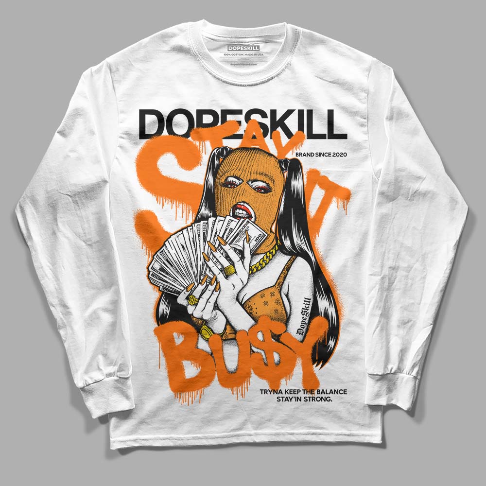 Orange, Black & White Sneakers DopeSkill Long Sleeve T-Shirt Stay It Busy Graphic Streetwear - White
