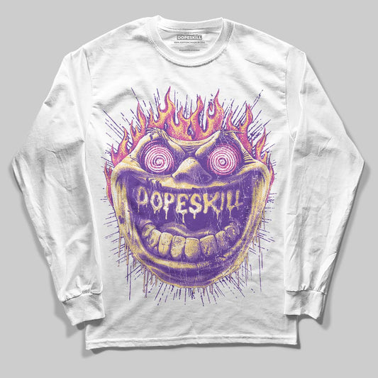 PURPLE Sneakers DopeSkill Long Sleeve T-Shirt Hellfire Graphic Streetwear - White