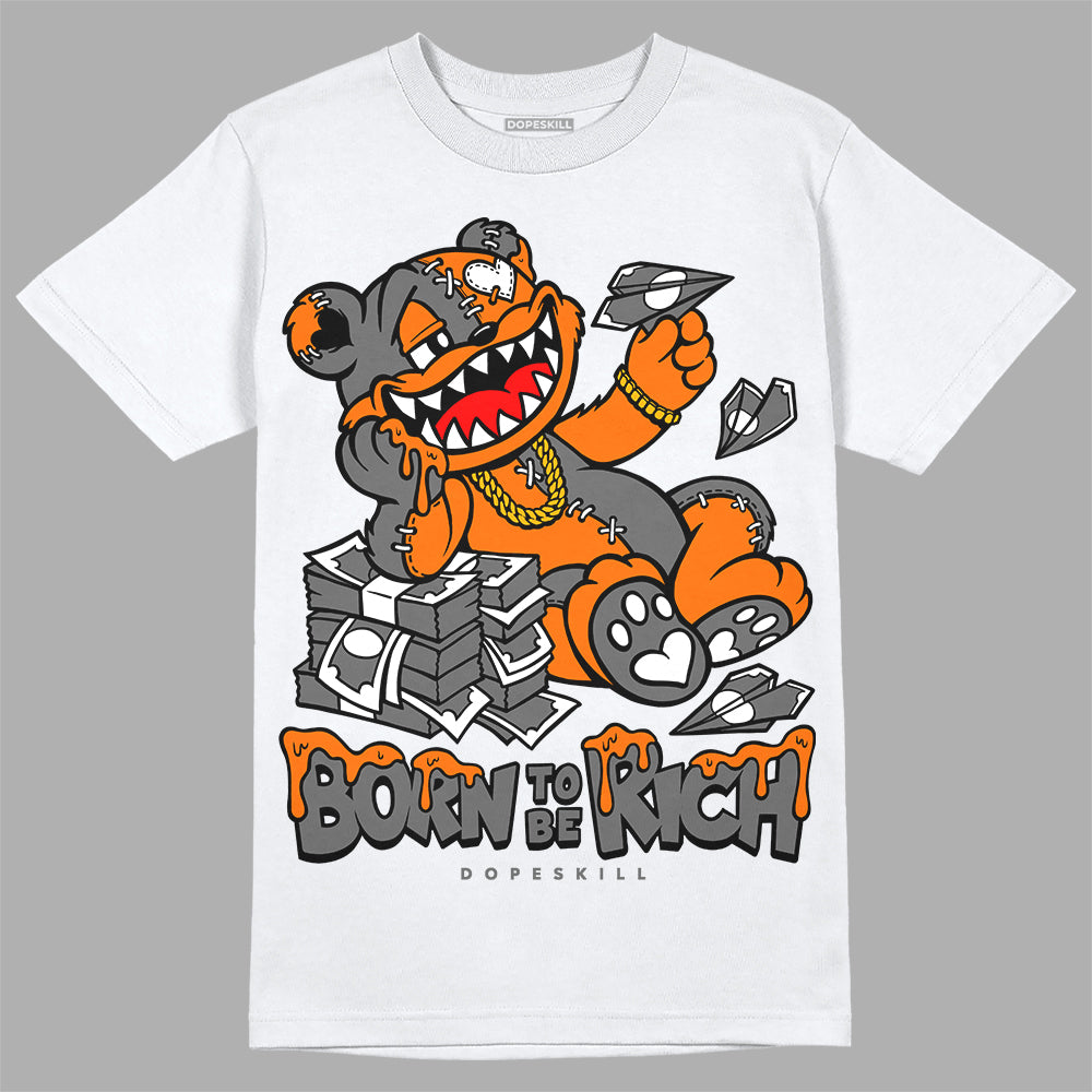 Jordan 3 Retro Fire Red DopeSkill T-Shirt Born To Be Rich Graphic Streetwear - White