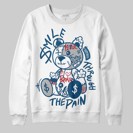 Jordan 12 Retro French Blue (2025) DopeSkill Sweatshirt Smile Through The Pain Graphic Streetwear