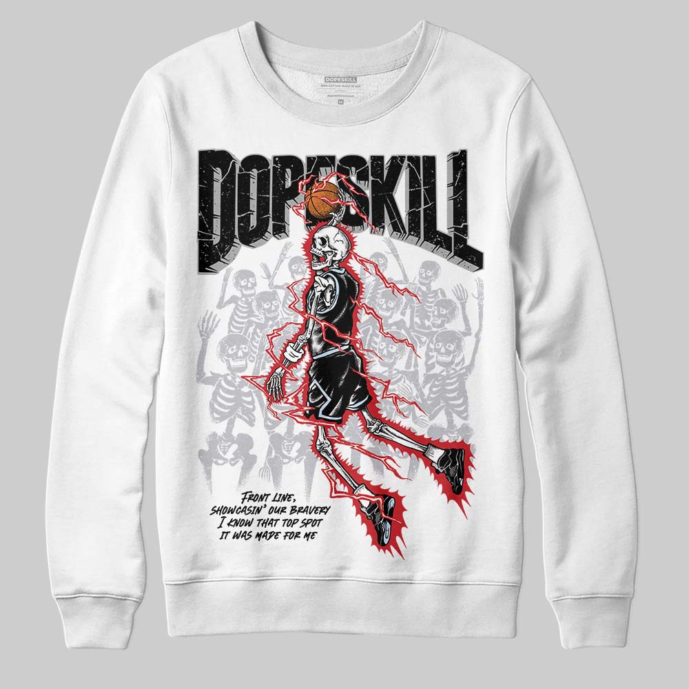 Jordan 5 Retro OG Black Metallic Reimagined DopeSkill Sweatshirt Thunder Dunk Graphic Streetwear - White