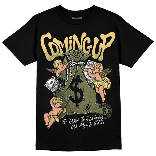Jordan 4 Retro SE Craft Medium Olive DopeSkill T-Shirt Money Bag Coming Up Graphic Streetwear - Black