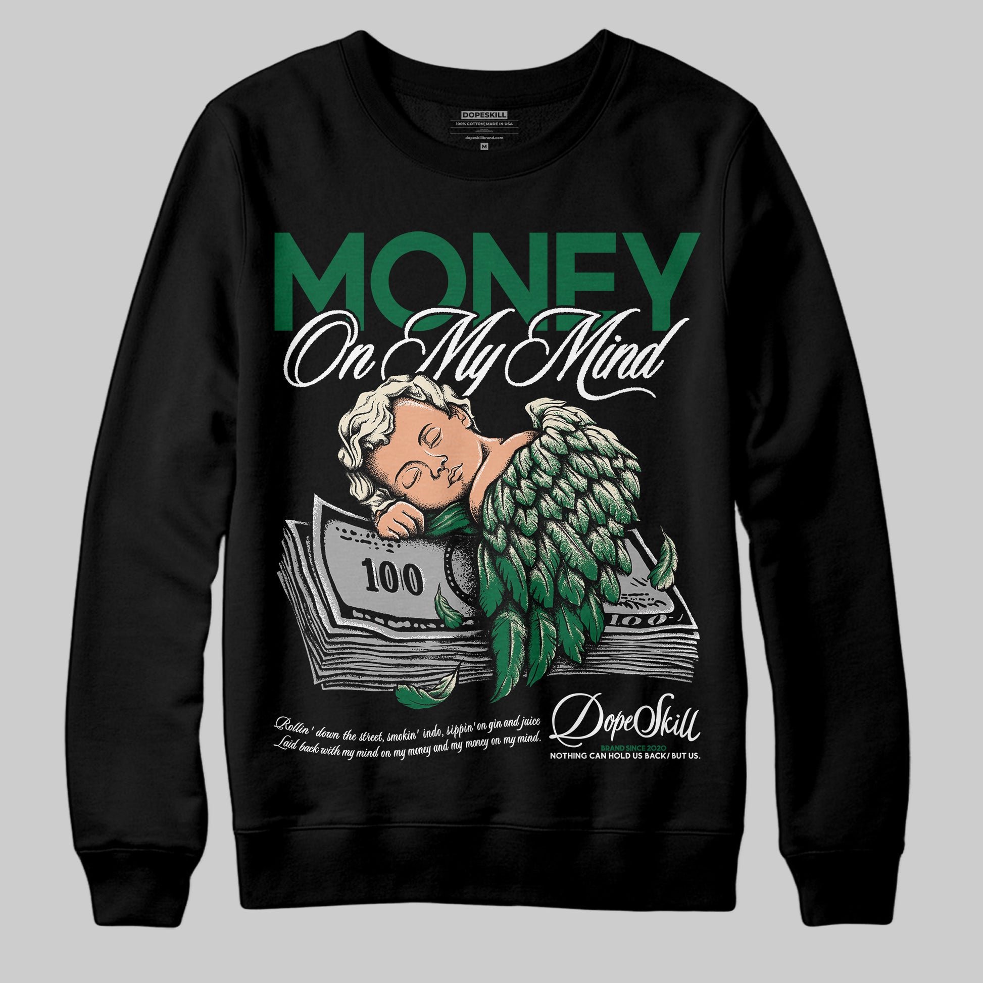 Jordan 13 GS “Pine Green” DopeSkill Sweatshirt MOMM Graphic Streetwear - Black