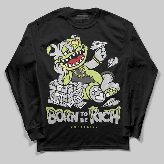 Jordan 4 GS “Light Lemon Twist” DopeSkill Long Sleeve T-Shirt Born To Be Rich Graphic Streetwear - black