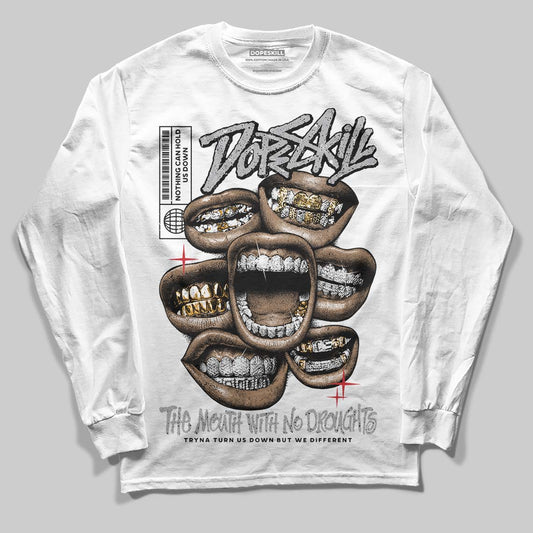 Jordan 4 OG “White Cement” DopeSkill Long Sleeve T-Shirt The Mouth With No Droughts Graphic Streetwear - White
