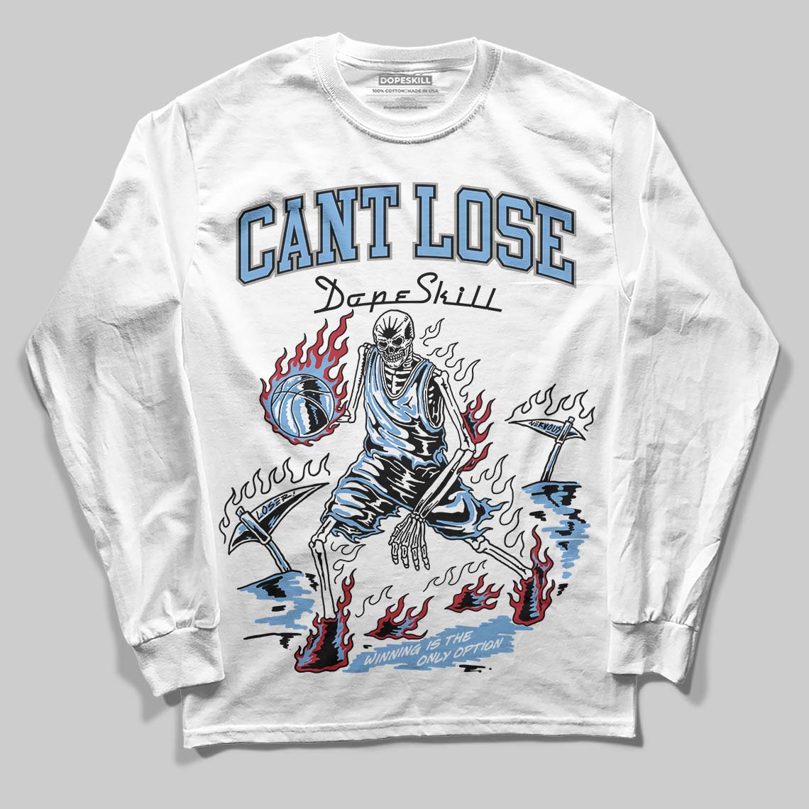 Jordan 12 Retro 'Melo' DopeSkill Long Sleeve T-Shirt Cant Lose Graphic Streetwear - White