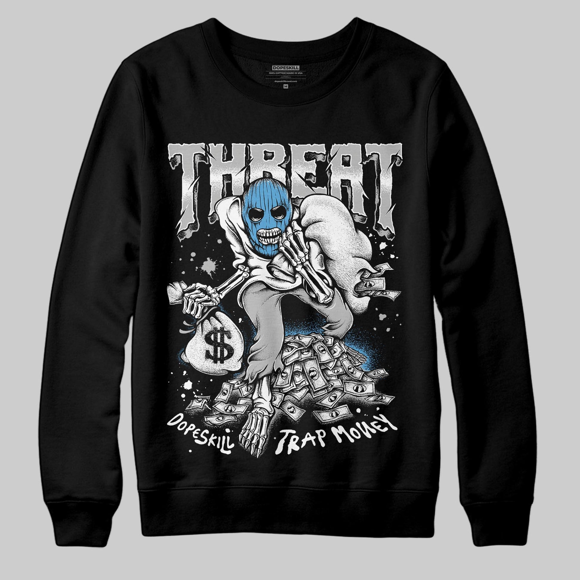 Jordan 10 OG “Steel” DopeSkill Sweatshirt Threat Graphic Streetwear - Black
