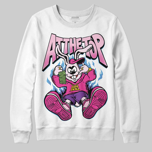 Pink Sneakers DopeSkill Sweatshirt At The Top Graphic Streetwear - White