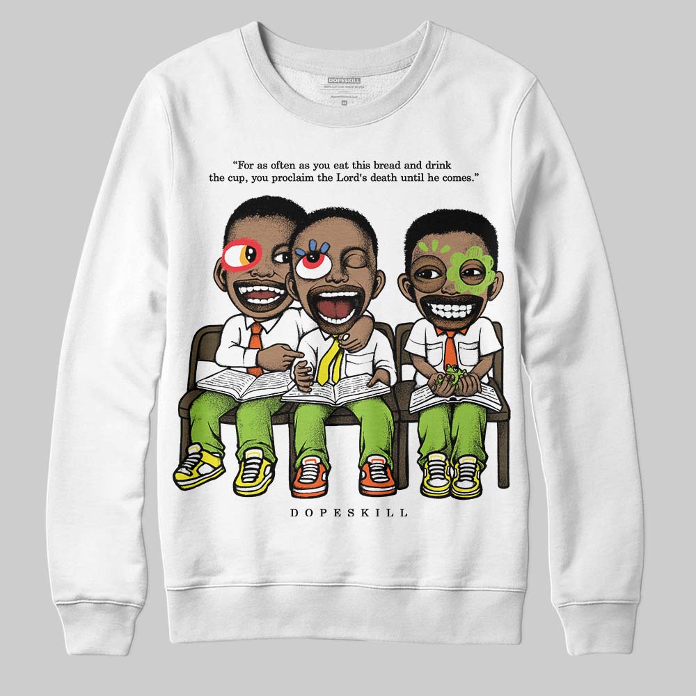 Neon Green Sneakers DopeSkill Sweatshirt First Sunday Graphic Streetwear - White