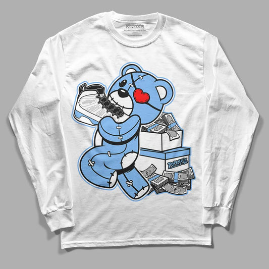 Jordan 9 Powder Blue DopeSkill Long Sleeve T-Shirt Bear Steals Sneaker Graphic Streetwear - White