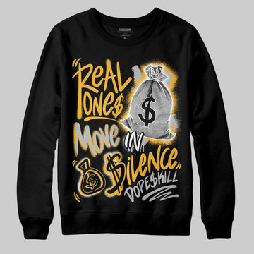 Jordan 5 'Tokyo' DopeSkill Sweatshirt Real Ones Move In Silence Graphic Streetwear - Black