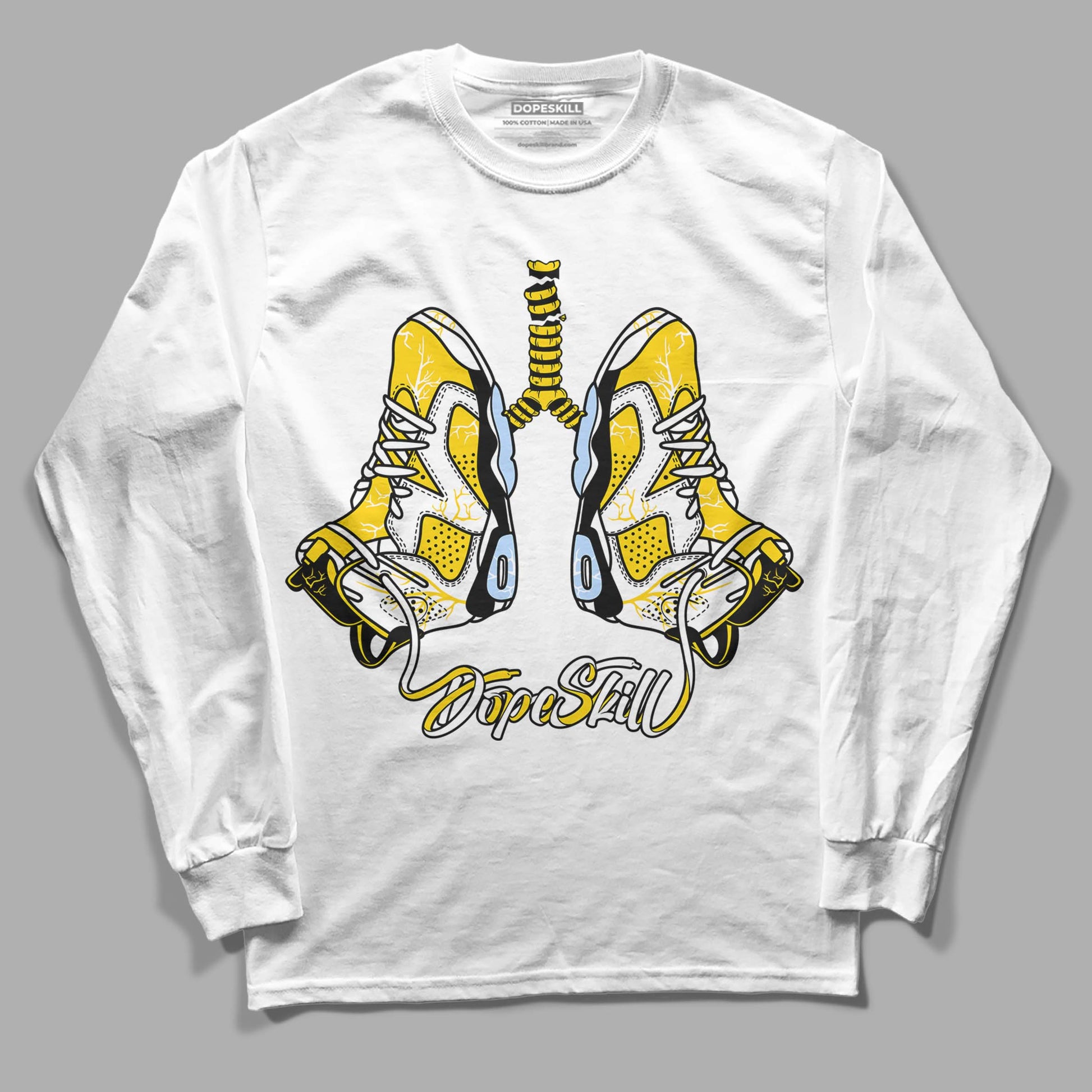 Jordan 6 “Yellow Ochre” DopeSkill Long Sleeve T-Shirt Breathe Graphic Streetwear - White