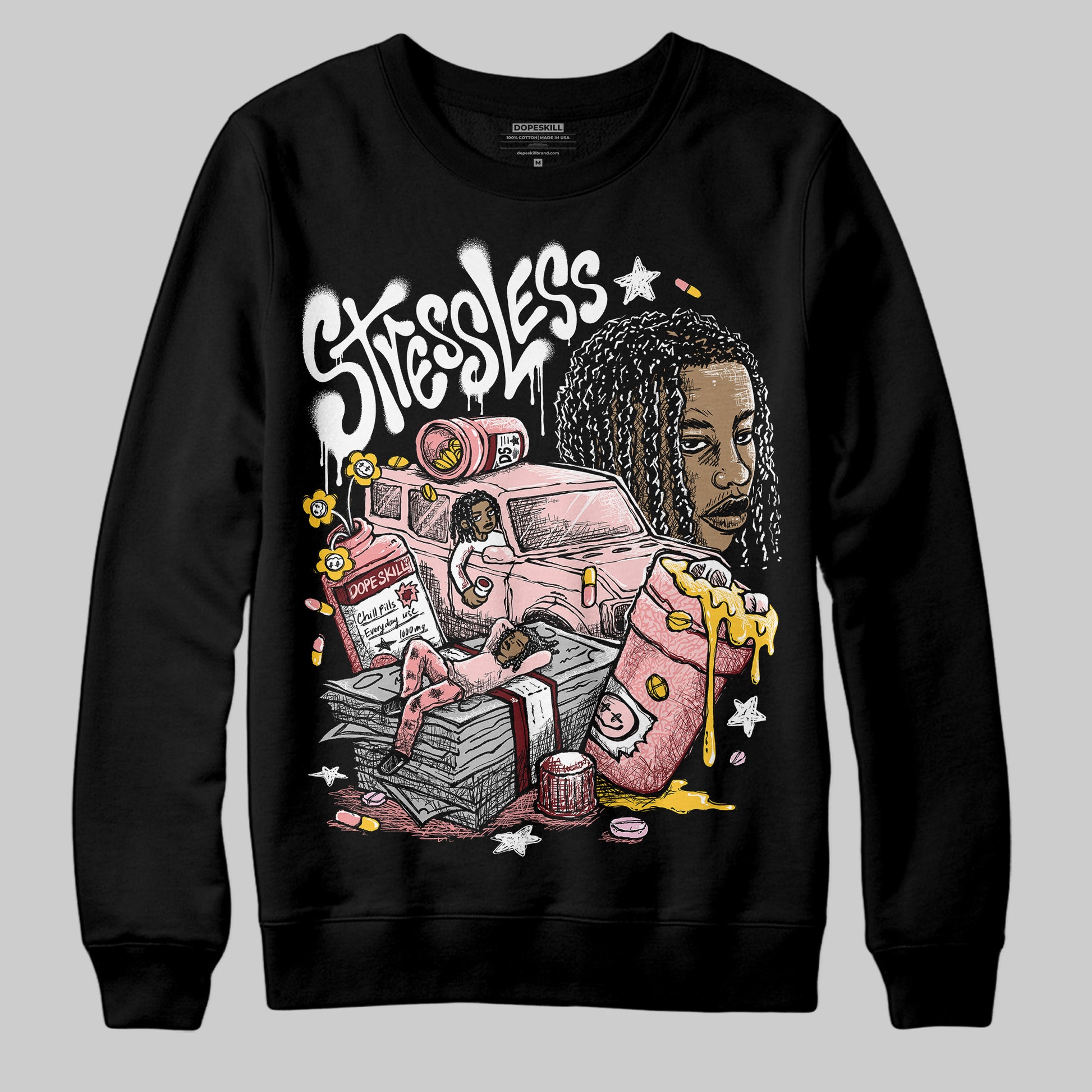 Jordan 3 Retro Valentine's Day Treat Yourself (2025) DopeSkill Sweatshirt Stressless Graphic Streetwear - black
