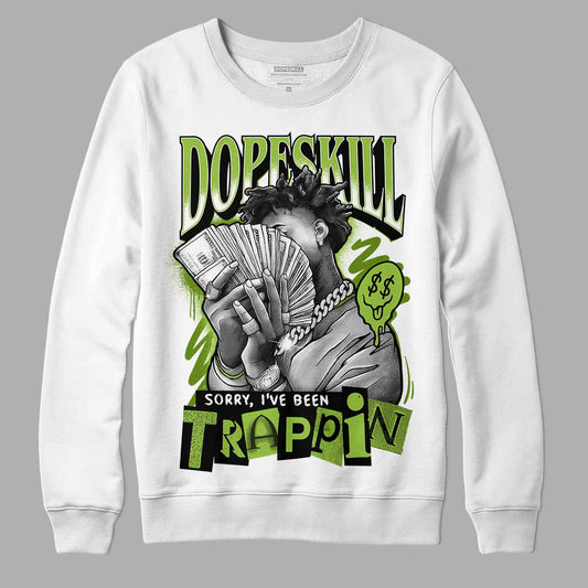 Dunk Low 'Chlorophyll' DopeSkill Sweatshirt Sorry I've Been Trappin Graphic Streetwear - White