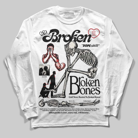 Nigel Sylvester x Jordan 1 Low OG “Nitro” DopeSkill Long Sleeve T-Shirt Broken Bones Graphic Streetwear - White