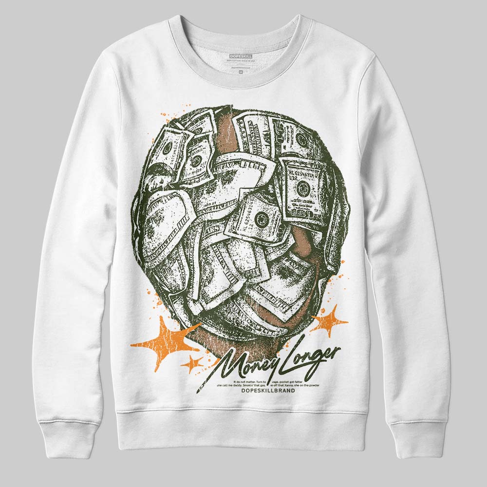 Olive Sneakers DopeSkill Sweatshirt Money Longer Graphic Streetwear - White