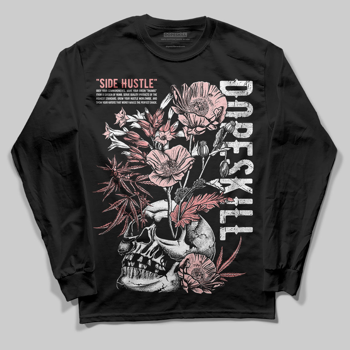 Jordan 3 Retro Valentine's Day Treat Yourself (2025) DopeSkill Long Sleeve T-Shirt Side Hustle Graphic Streetwear - Black