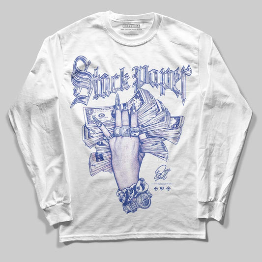 Royal Blue Sneakers DopeSkill Long Sleeve T-Shirt Stack Paper Graphic Streetwear - White